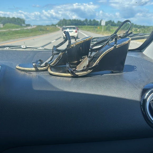 Anne Klein black and gold wedges (price negotiable) - Picture 2 of 2